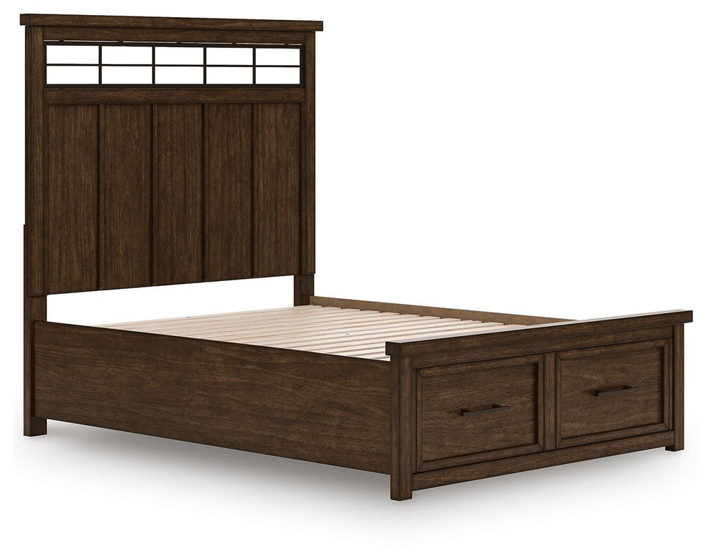 Taffenbrook Queen Panel Storage Bed - Light Brown (4)