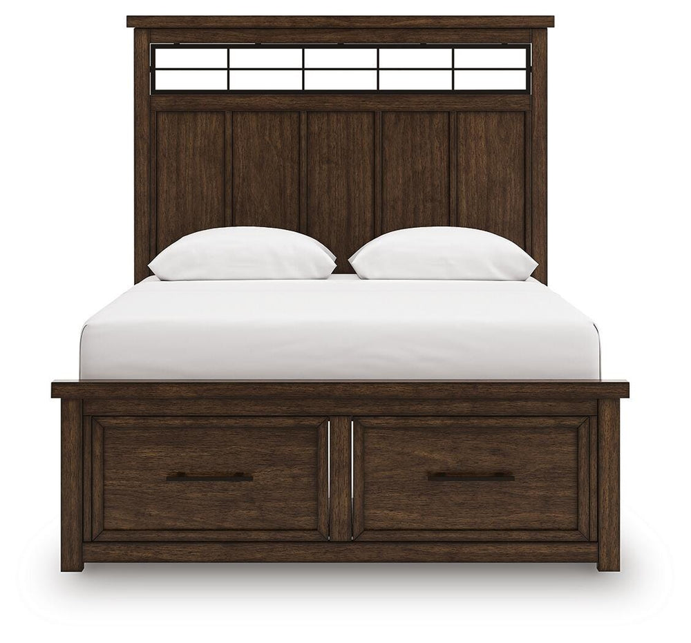 Taffenbrook Queen Panel Storage Bed - Light Brown (6)