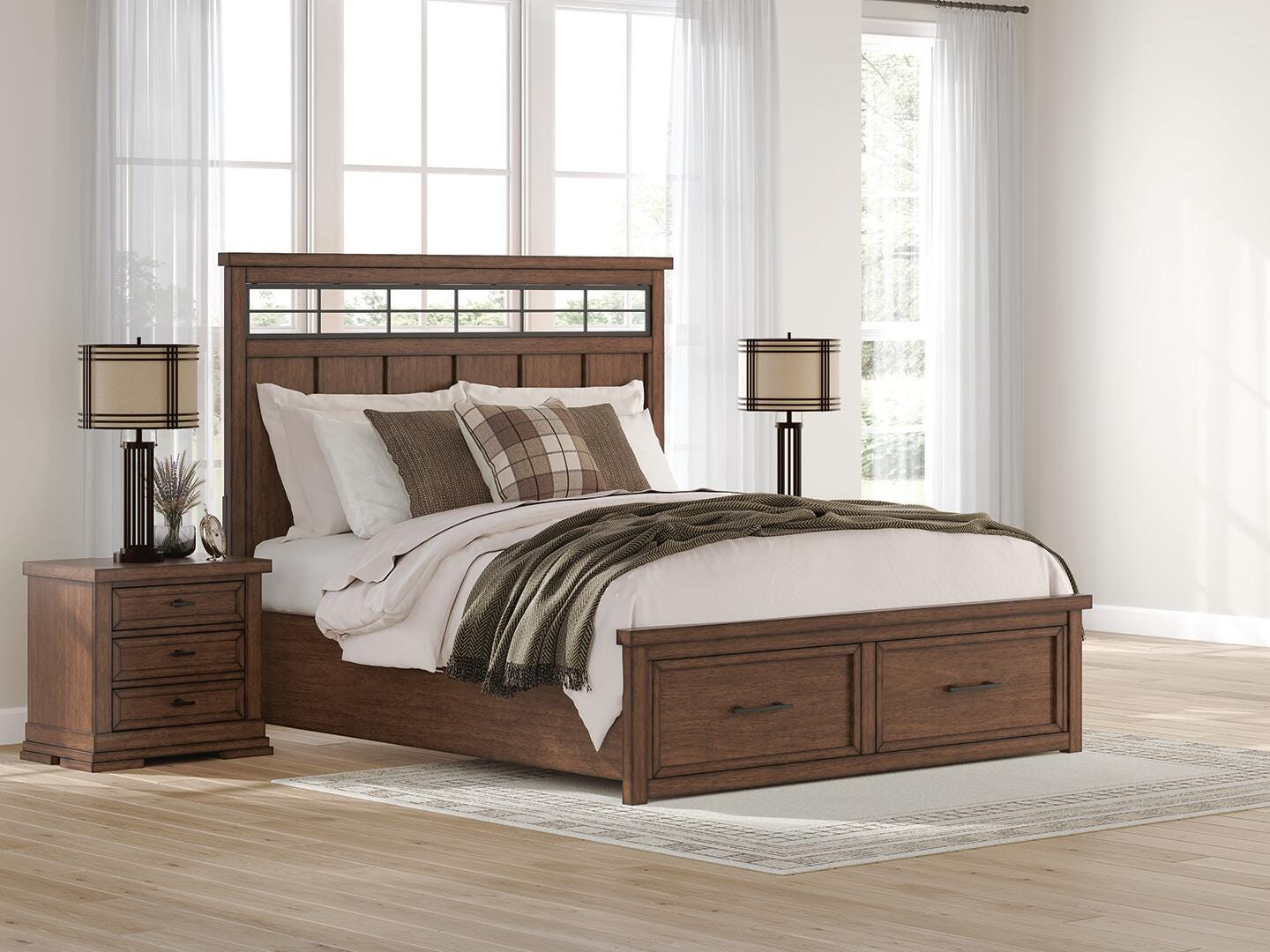 Taffenbrook California King Panel Storage Bed - Light Brown (2)
