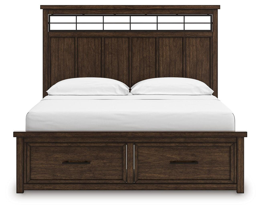 Taffenbrook California King Panel Storage Bed - Light Brown (5)