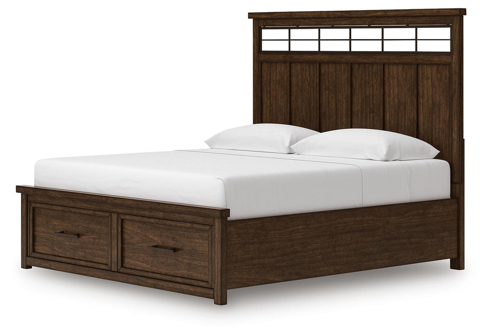 Taffenbrook King Panel Storage Bed - Light Brown (6)