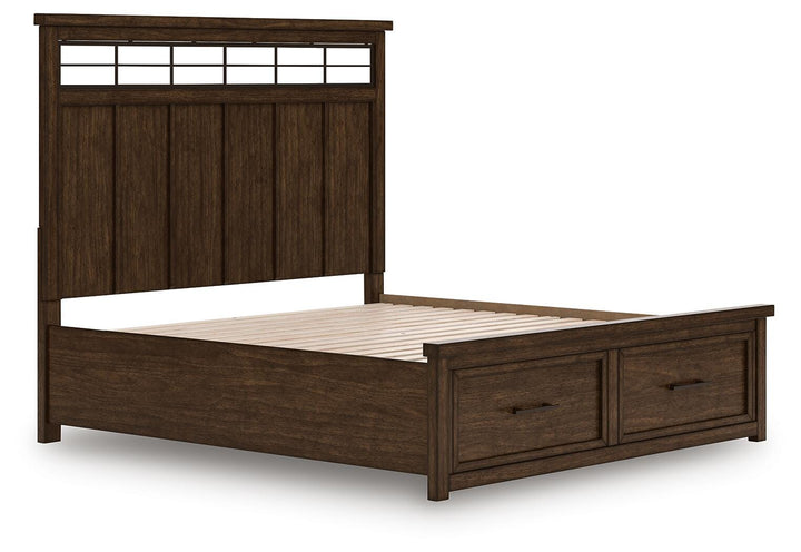 Taffenbrook King Panel Storage Bed - Light Brown (4)