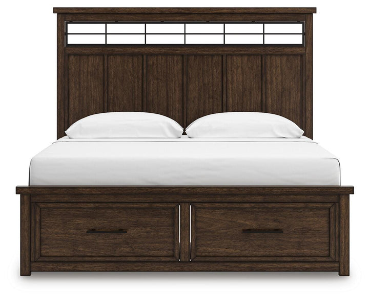 Taffenbrook King Panel Storage Bed - Light Brown (5)