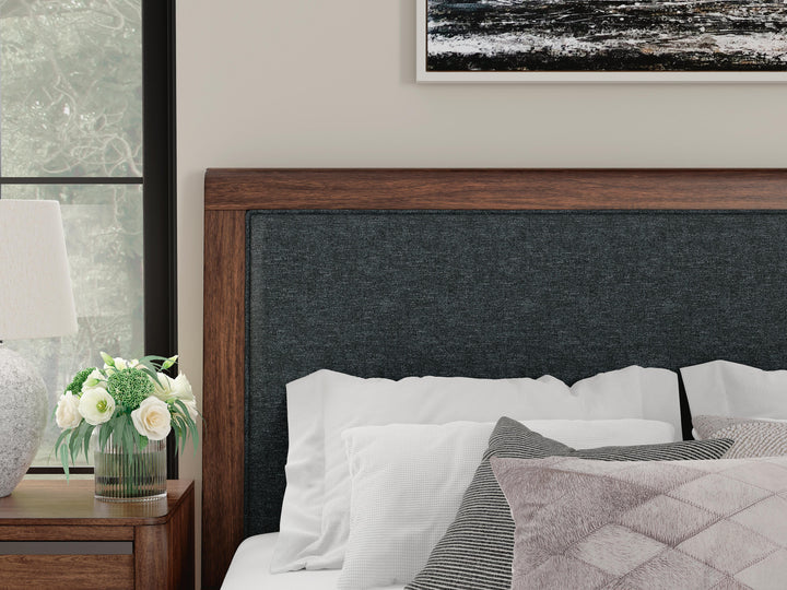 Dilenno King Upholstered Panel Bed - Dark Brown (5)