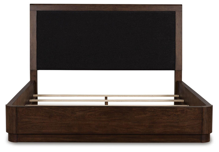 Dilenno Queen Upholstered Panel Bed - Dark Brown (3)