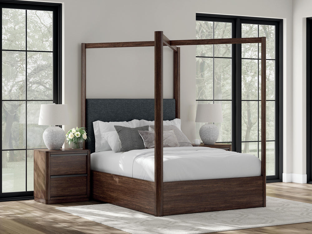 Dilenno Queen Canopy Bed - Dark Brown (2)