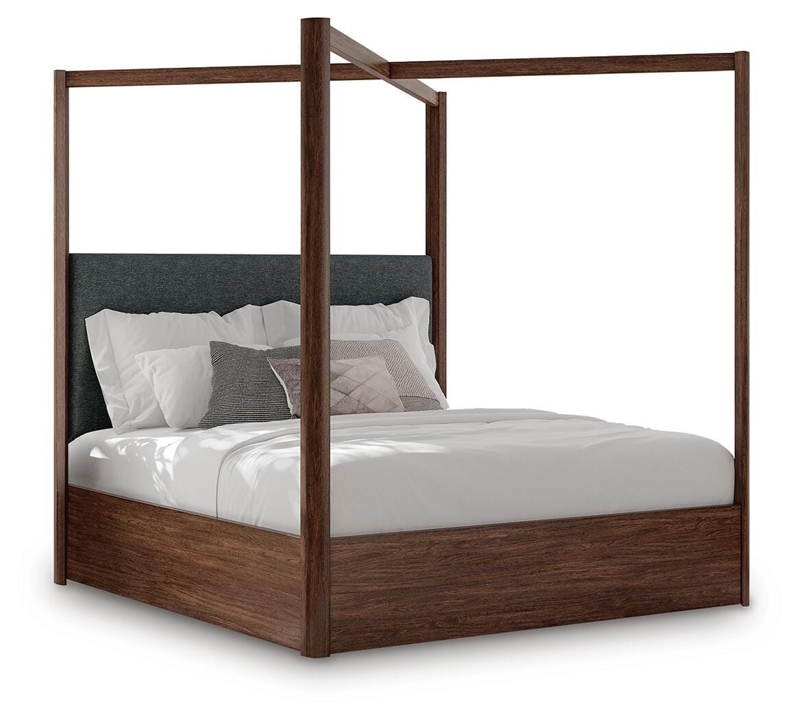 Dilenno King Canopy Bed - Dark Brown (1)