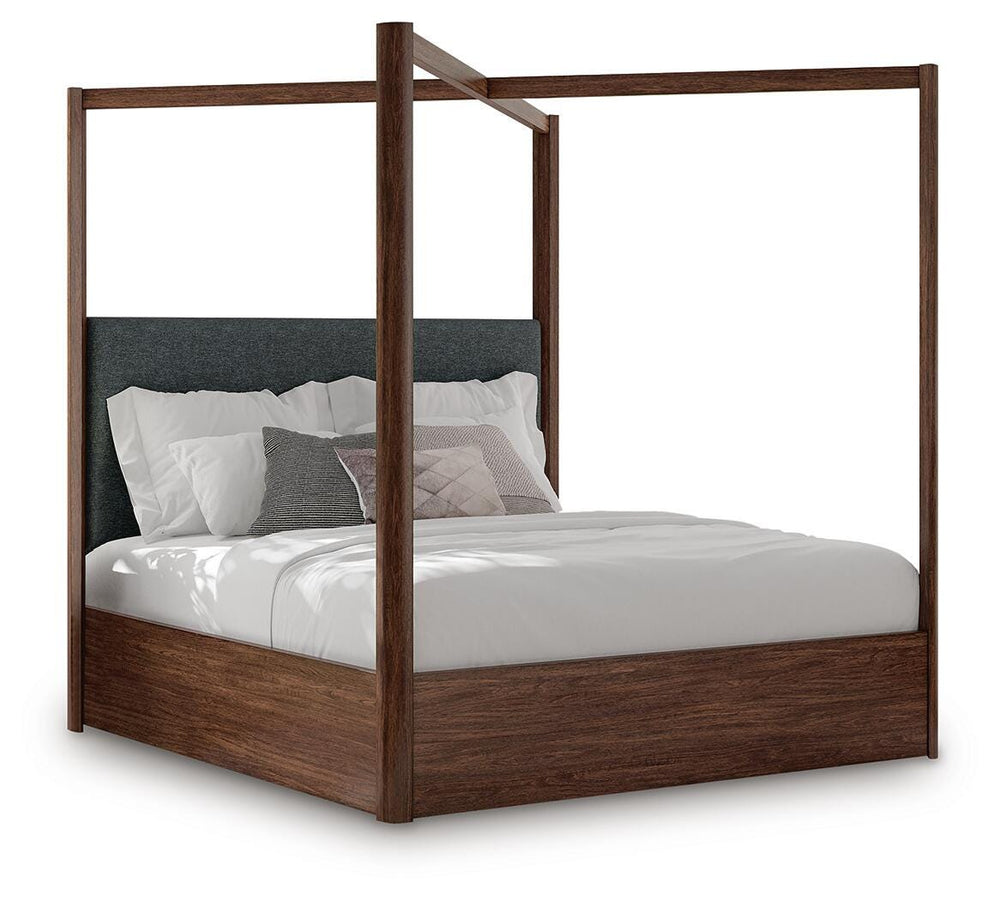 Dilenno King Canopy Bed - Dark Brown (1)