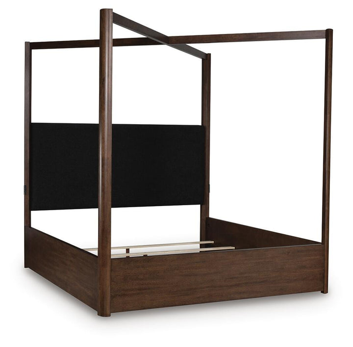 Dilenno California King Canopy Bed - Dark Brown (1)