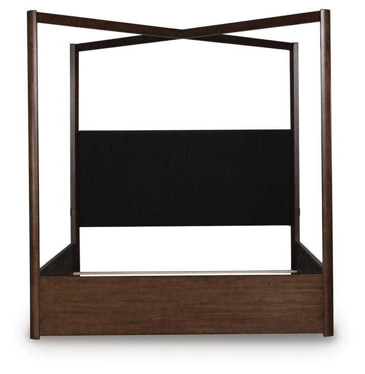 Dilenno Queen Canopy Bed - Dark Brown (4)