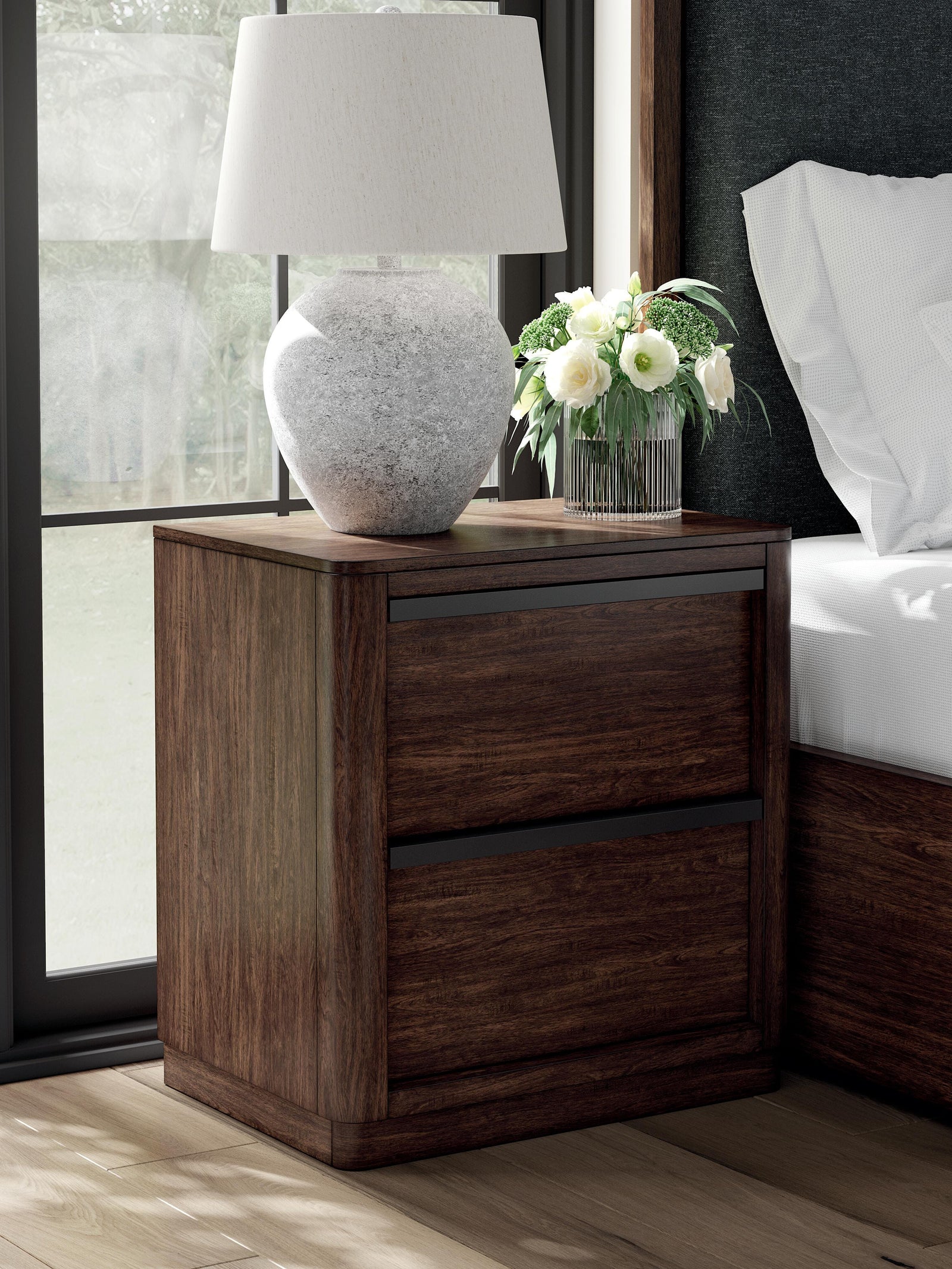 Dilenno Nightstand - Dark Brown (2)