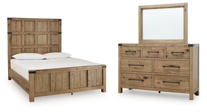 Ridgester Queen Panel Bed, Dresser and Mirror (1)