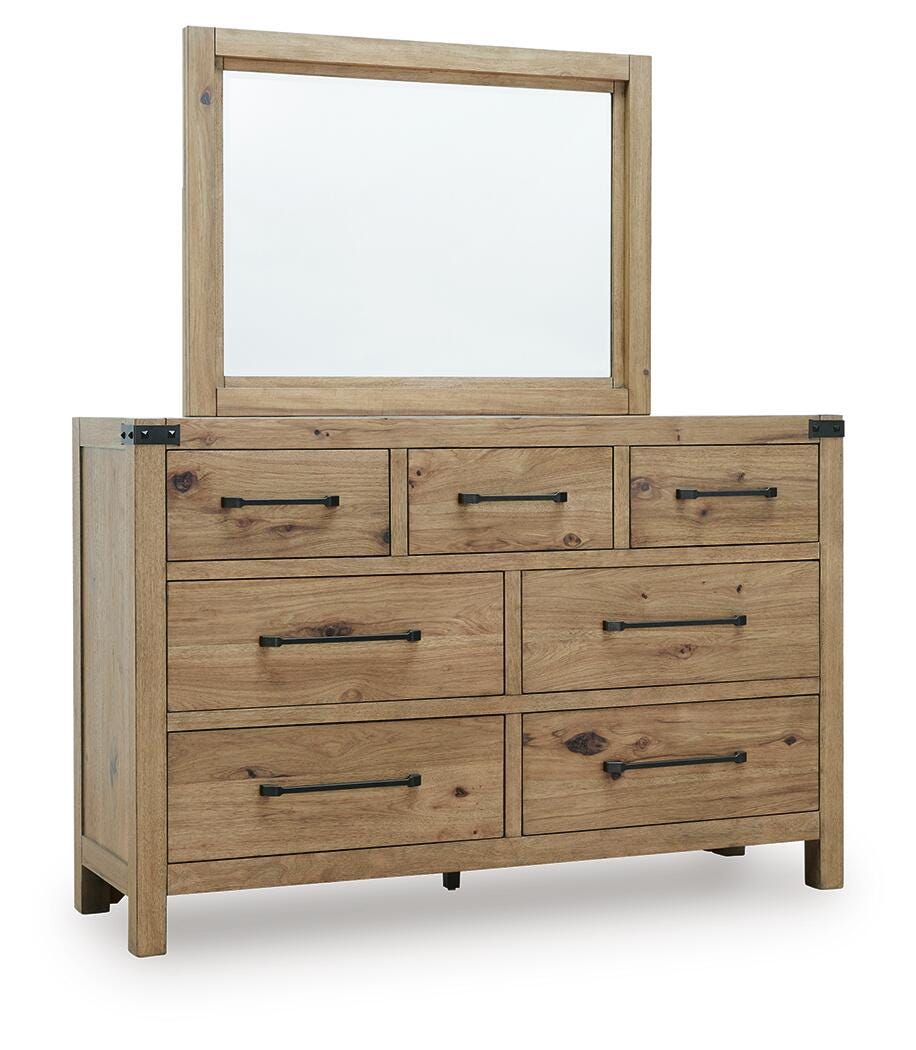 Ridgester Queen Panel Bed, Dresser and Mirror (3)