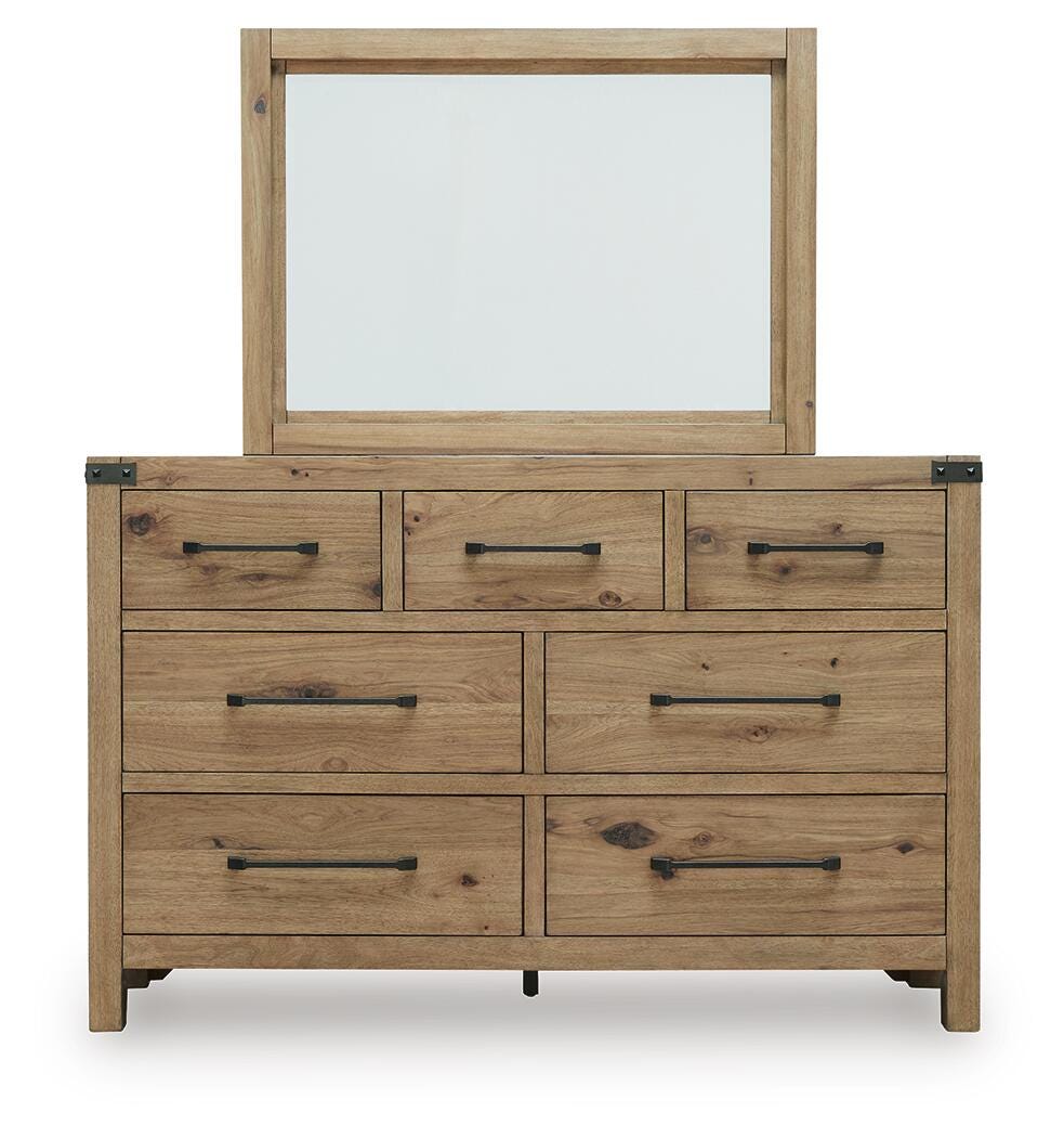 Ridgester Queen Panel Bed, Dresser and Mirror (2)