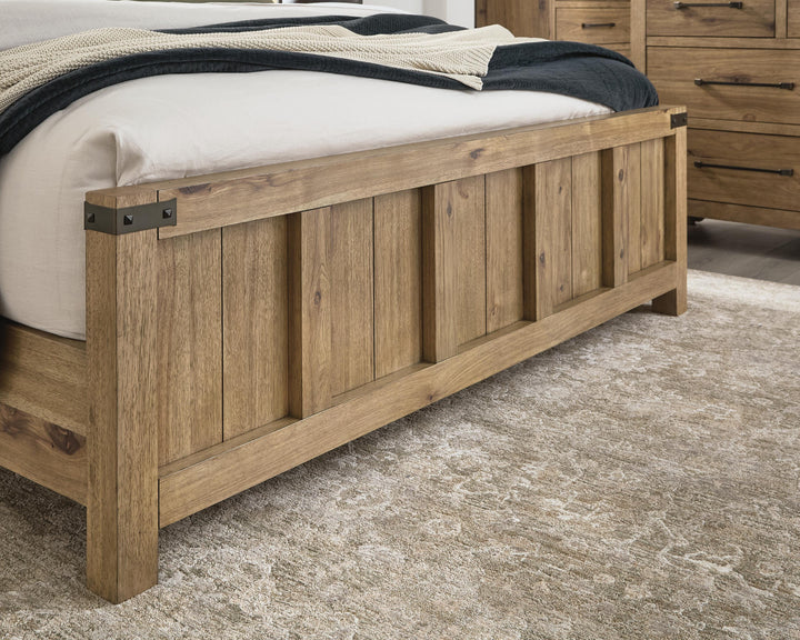 Ridgester King Panel Bed - Light Brown (7)
