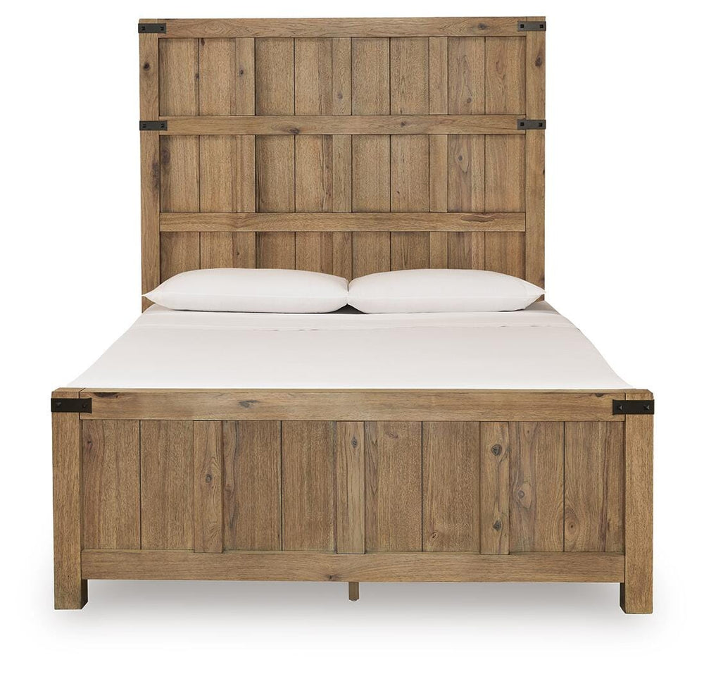 Ridgester Queen Panel Bed - Light Brown (4)