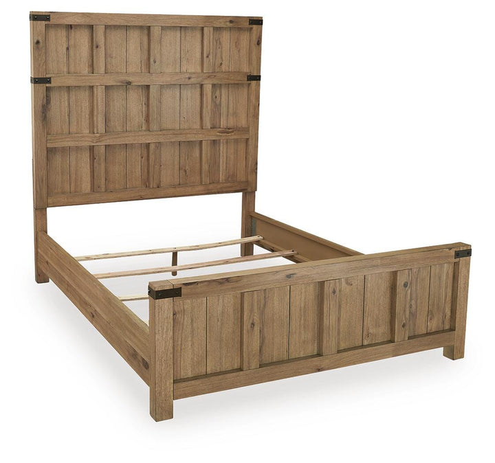 Ridgester Queen Panel Bed - Light Brown (3)