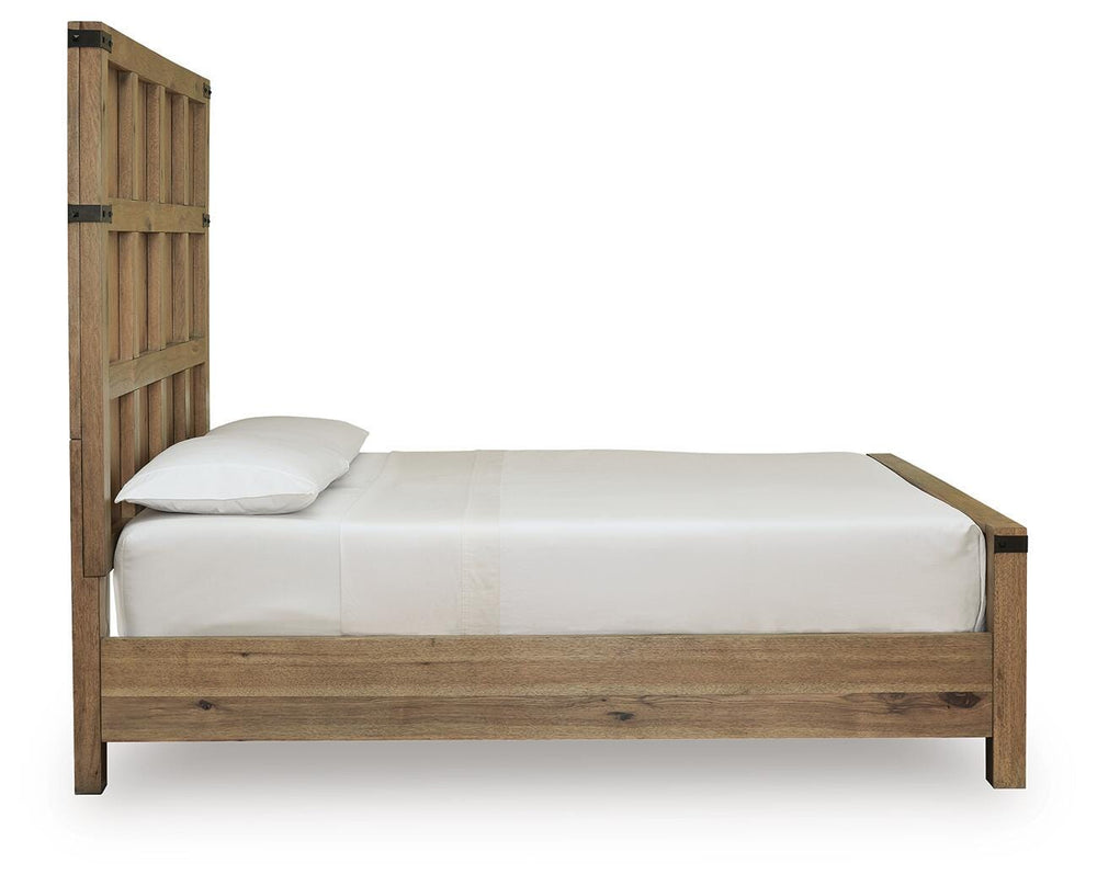 Ridgester Queen Panel Bed - Light Brown (5)