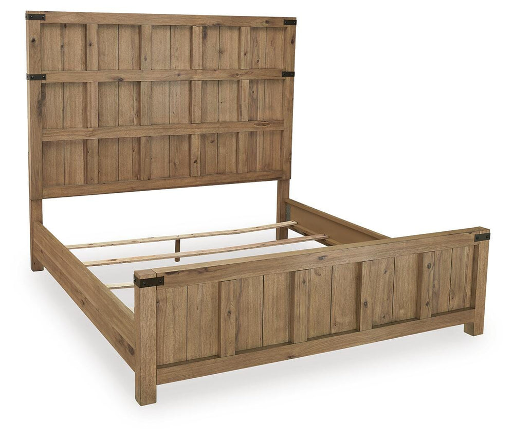 Ridgester King Panel Bed - Light Brown (3)
