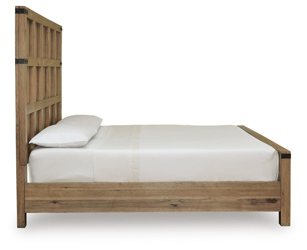 Ridgester King Panel Bed - Light Brown (5)