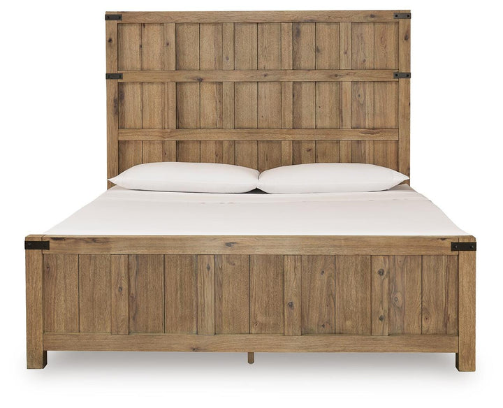 Ridgester King Panel Bed - Light Brown (4)