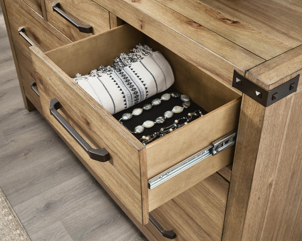 Ridgester Dresser - Light Brown (6)