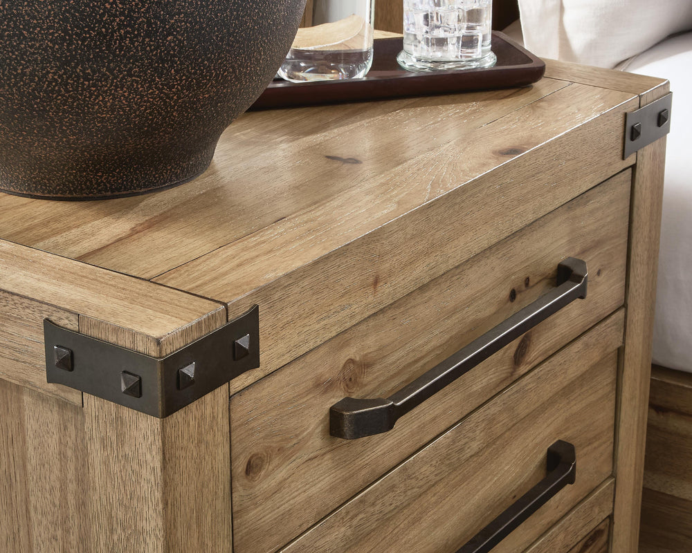 Ridgester Nightstand - Light Brown (7)