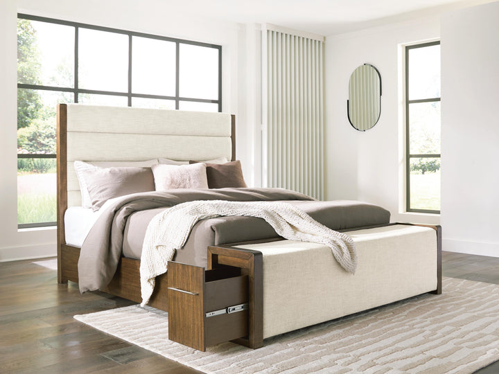 Marxmore Queen Upholstered Storage Bed - Brown (8)