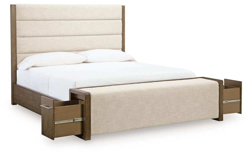 Marxmore Queen Upholstered Storage Bed - Brown (3)
