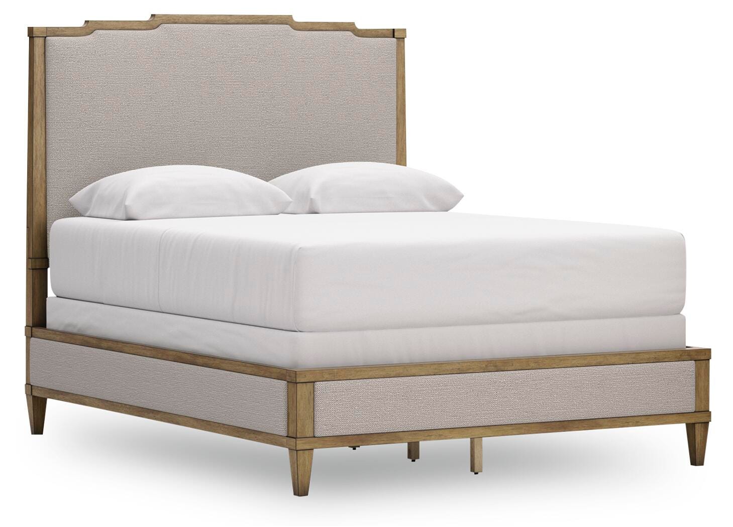 Sharlance Queen Upholstered Panel Bed - Light Brown (1)