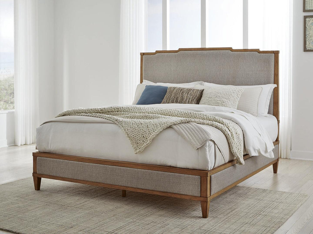 Sharlance California King Upholstered Panel Bed - Light Brown (2)