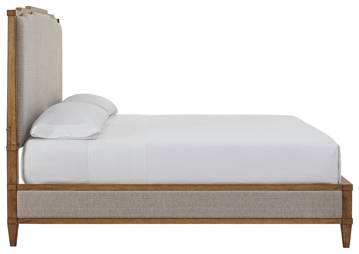 Sharlance King Upholstered Panel Bed - Light Brown (5)