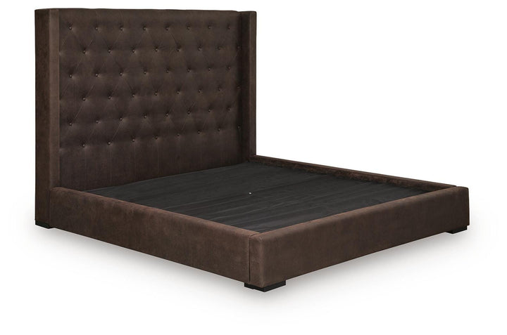 Lavernty Queen Upholstered Storage Bed - Coffee