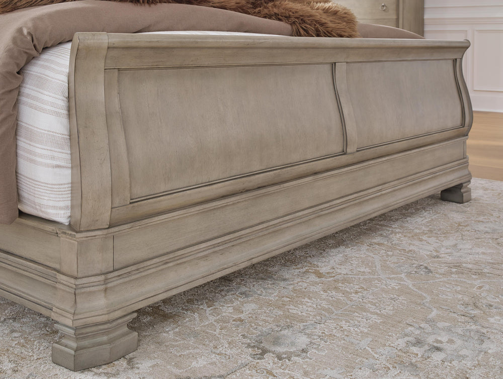 Lexorne King Sleigh Bed - Dark Gray (10)