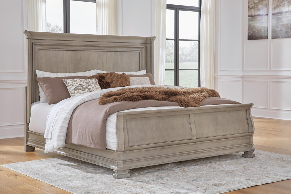 Lexorne King Sleigh Bed - Dark Gray (8)