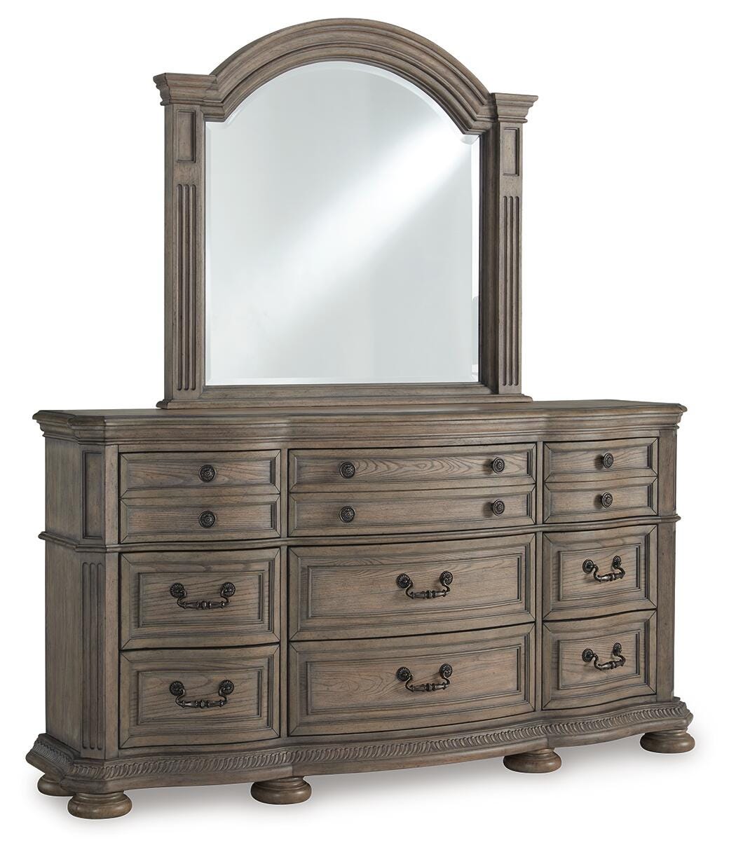 Ardenfield Dresser and Mirror - Light Brown (1)