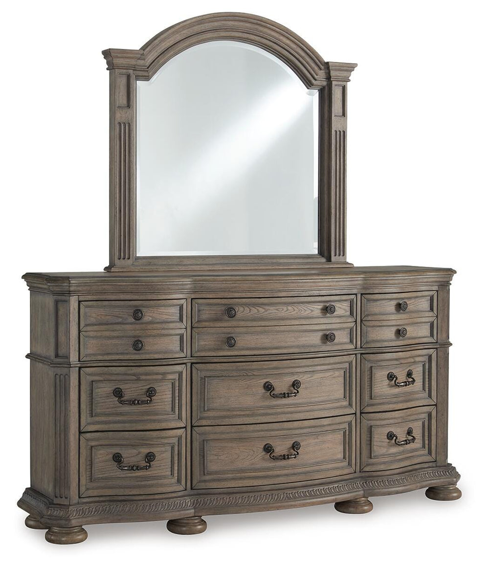Ardenfield Dresser and Mirror - Light Brown (1)
