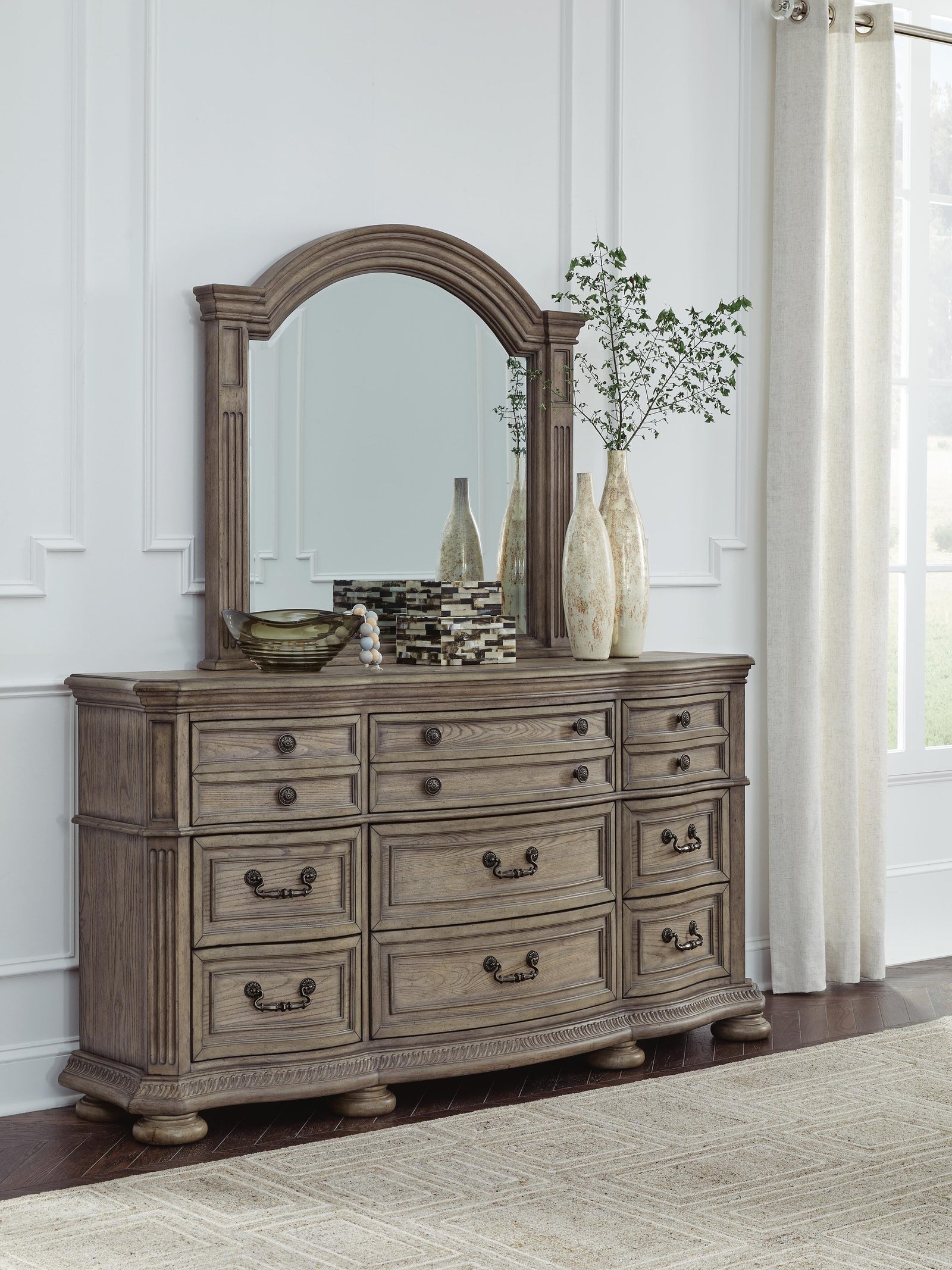 Ardenfield Dresser and Mirror - Light Brown (2)