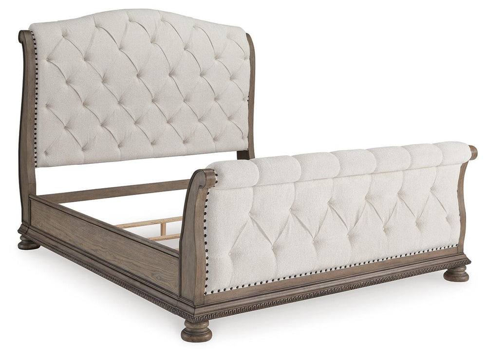 Ardenfield California King Upholstered Sleigh Bed - Light Brown (3)