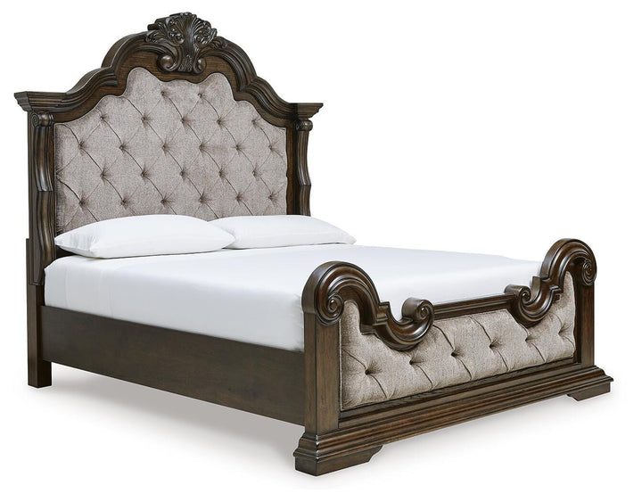 Maylee California King Upholstered Bed - Dark Brown (1)