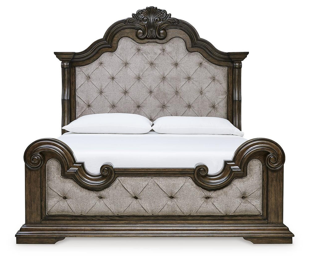 Maylee California King Upholstered Bed - Dark Brown (4)