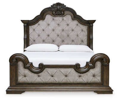 Maylee King Upholstered Bed - Dark Brown | Ashley Furniture