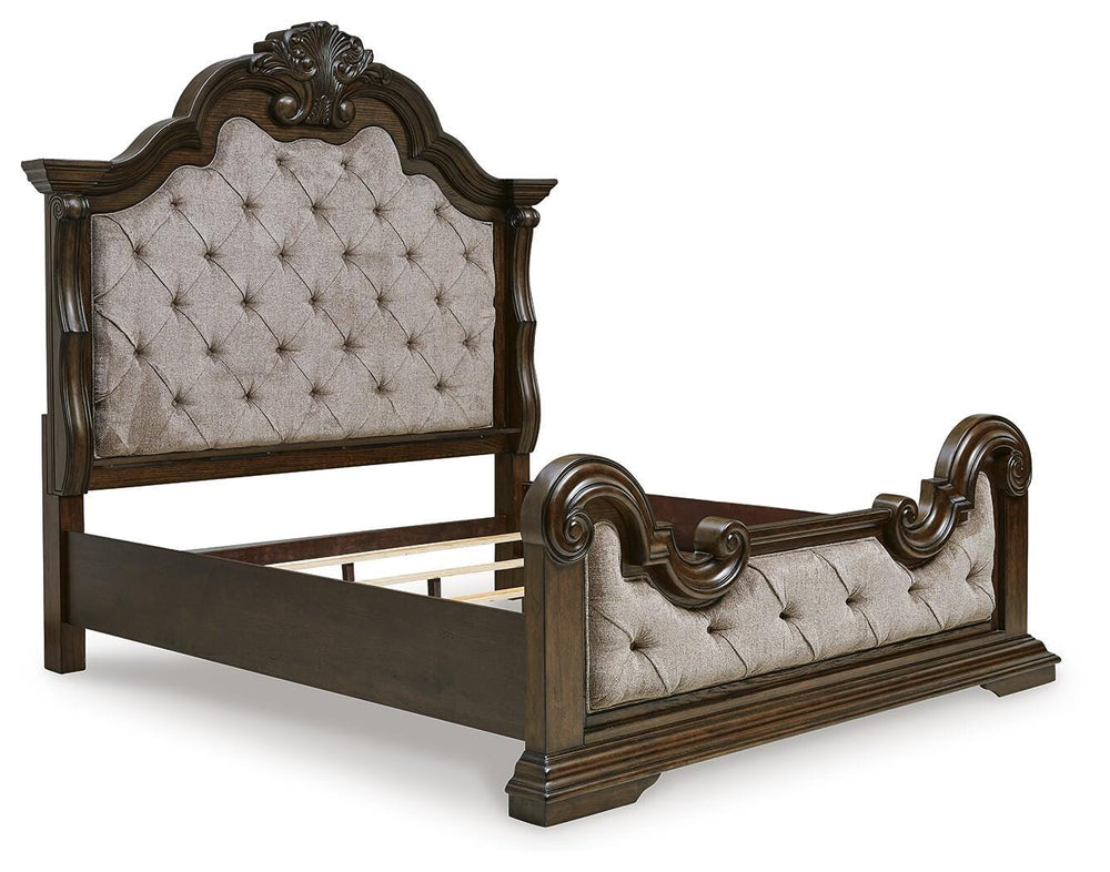 Maylee California King Upholstered Bed - Dark Brown (3)