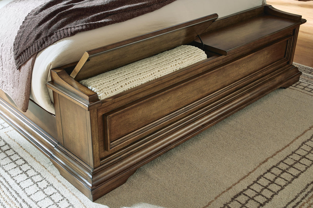 Frantanna King Panel Storage Bed - Dark Brown (10)