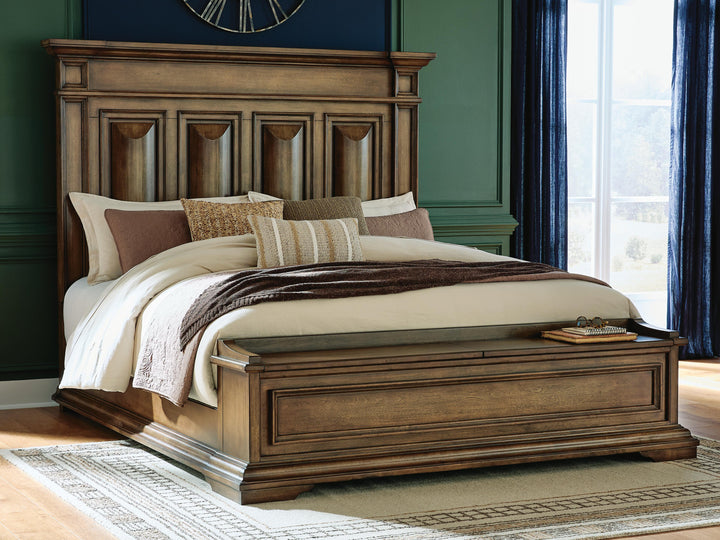 Frantanna King Panel Storage Bed - Dark Brown (2)