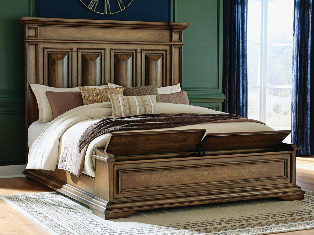Frantanna King Panel Storage Bed - Dark Brown (7)