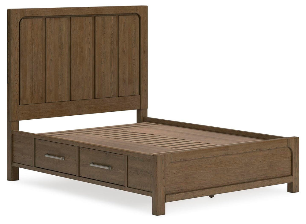 Cabalynn Queen Panel Bed with Storage - Light Brown (3)