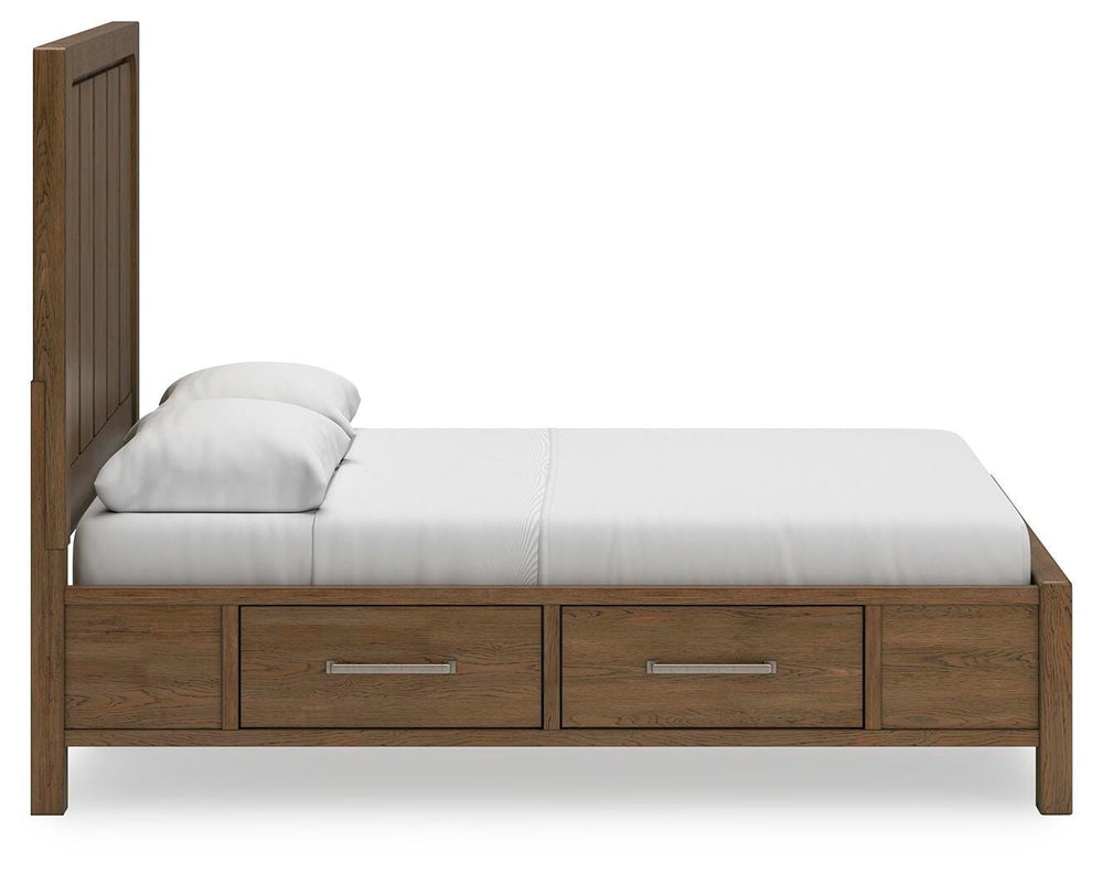 Cabalynn Queen Panel Bed with Storage - Light Brown (9)