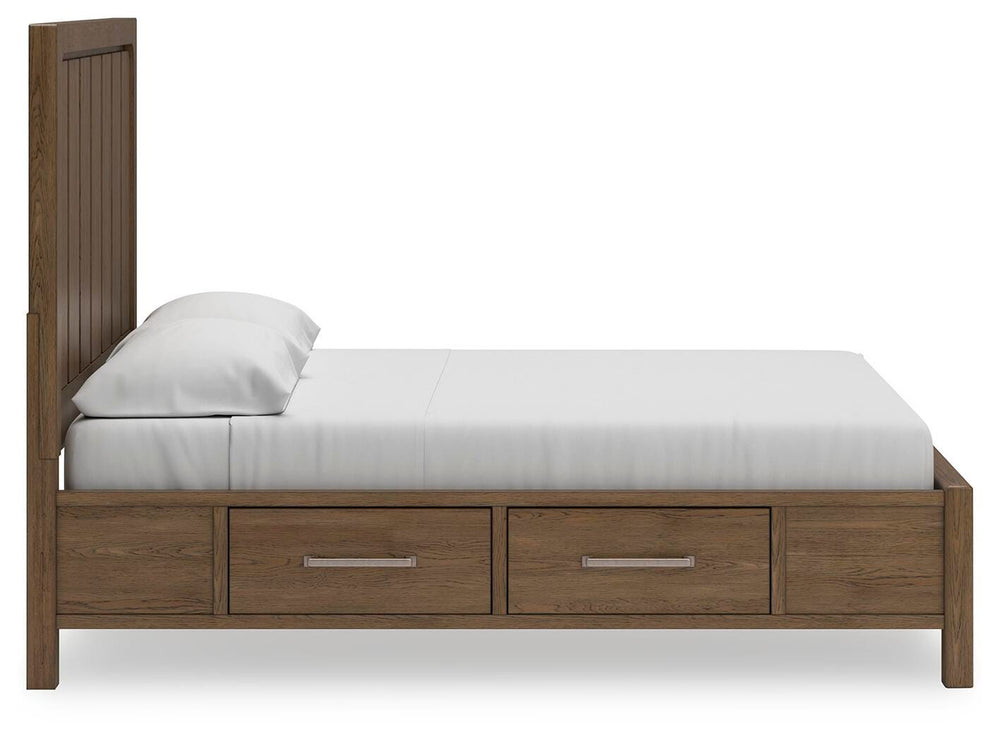 Cabalynn California King Panel Bed with Storage - Light Brown (9)