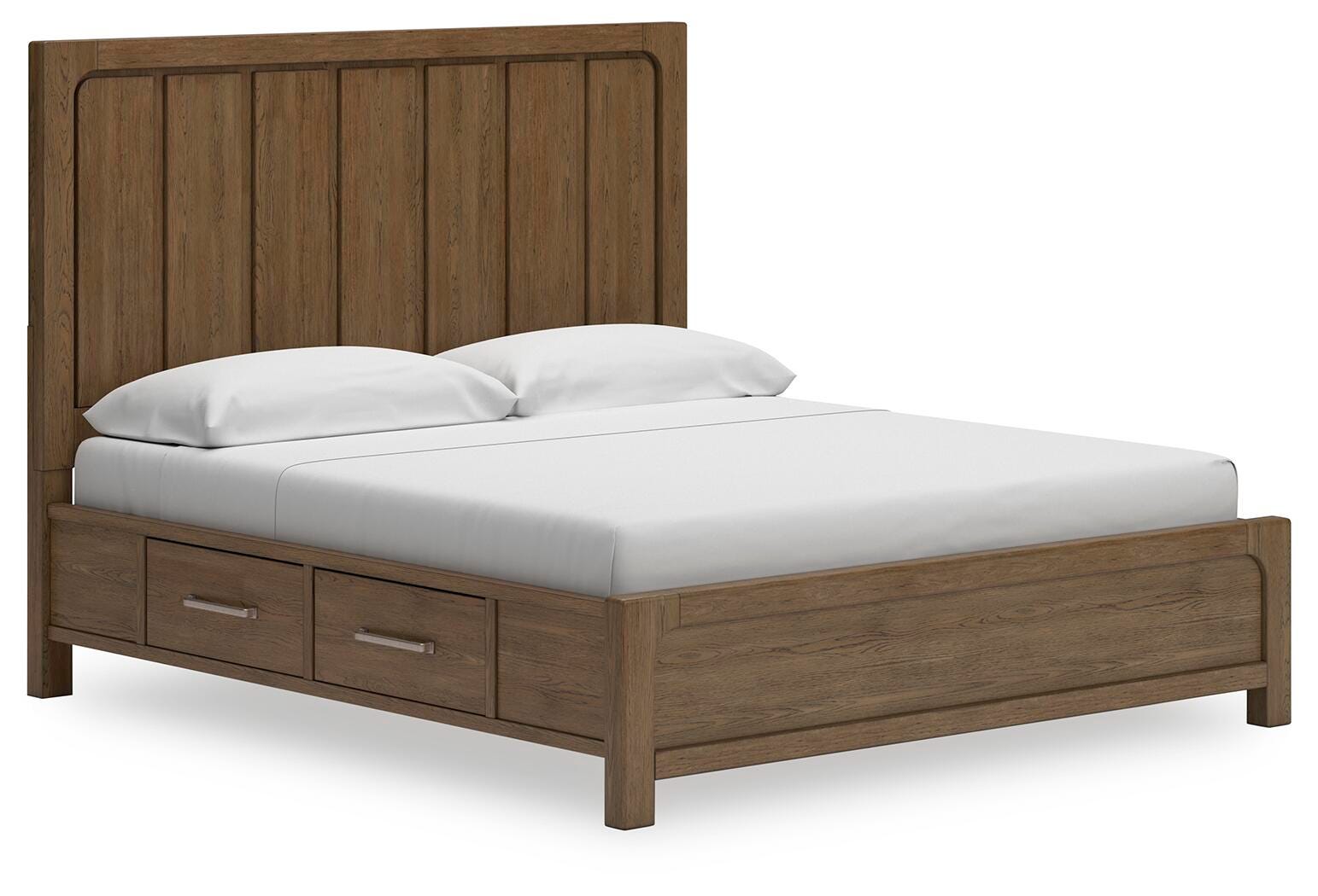 Cabalynn King Panel Bed with Storage - Light Brown (1)